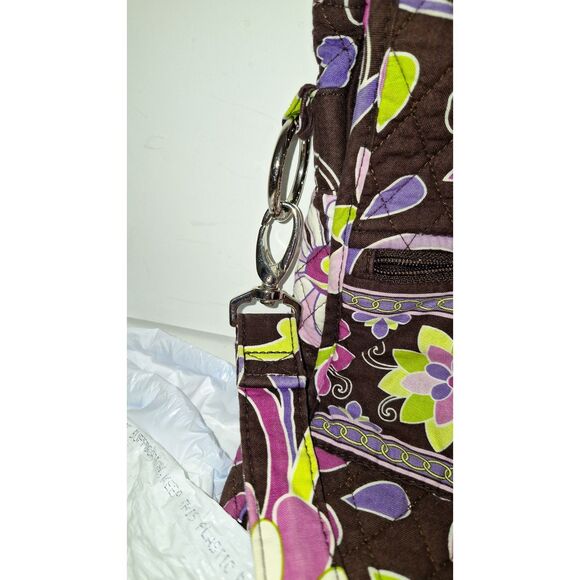 A Vera Bradley Women's Satchel Messenger Bag Crossbody Purple Punch Pattern - Picture 5 of 11